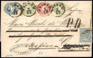 1864 - 3 kr. verde, due esemplari, uno dei ... 