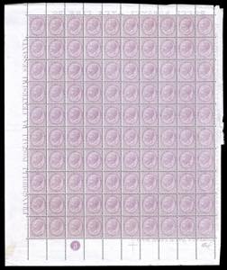 1866 - 60 cent. De La Rue, tiratura di ... 