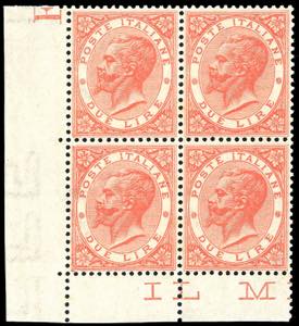 1866 - 2 lire De La Rue, tiratura di Torino ... 