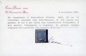 1865 - 20 cent. su 15 cent. Ferro ... 