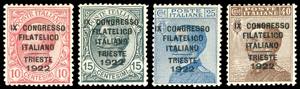 1922 - Congresso Filatelico, serie completa ... 
