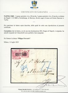 1860 - 2 grana carminio vivo, III ... 