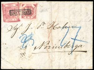 1860 - 2 grana carminio vivo, III tavola, e ... 