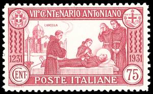 1931 - 75 cent. S.Antonio, dent. 12 (299), ... 