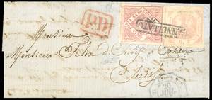 1858 - 20 grana rosa lillaceo, I tavola, 2 ... 