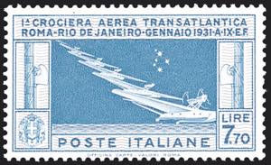 1930 - 7,70 lire Crociera Balbo (25), buona ... 