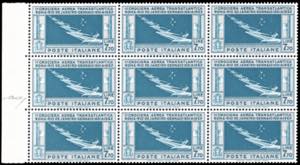 1930 - 7,70 lire Crociera Balbo, blocco di ... 