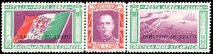 1933 - 5,25 + 44,75 lire Trittico Servizio ... 