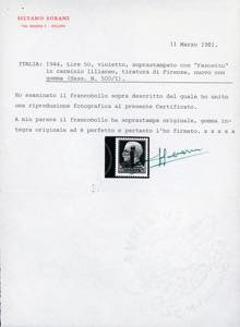 1944 - 50 lire soprastampa fascio ... 