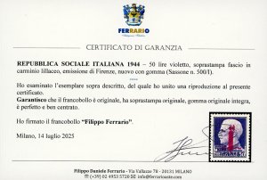 1944 - 50 lire, soprastampato ... 