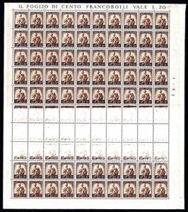 1945 - 20 cent. Democratica, foglio completo ... 