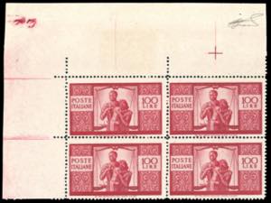 1946 - 100 lire Democratica, I lastra, dent. ... 