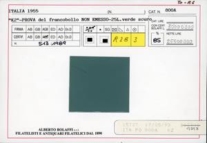 1955 - 25 lire K2, prova su carta ... 