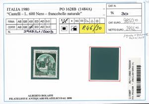 1980 - 600 lire Castello nero, ... 