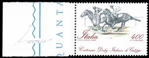 1984 - 400 lire Derby in pista, dentellatura ... 