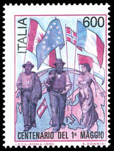 1990 - 600 lire I maggio rosso, francobollo ... 
