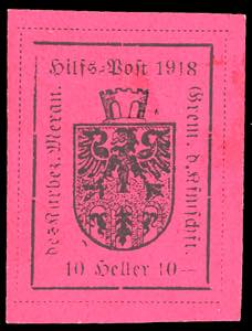 MERANO 1918 - 10 h. carminio lilla, I tipo ... 