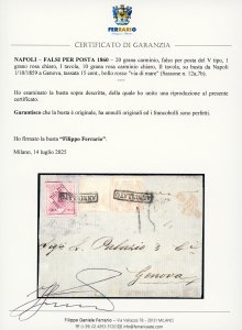 1859 - 20 grana carminio, falso ... 