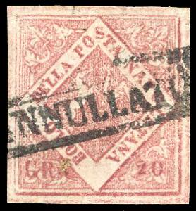 1860 - 20 grana rosa brunastro, falso per ... 