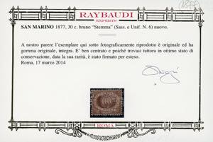 1877 - 30 cent. bruno Stemma (6), ... 