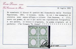 1861 - 1/2 tornese verde, blocco ... 