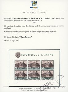1951 - 500 lire Veduta, foglietto ... 
