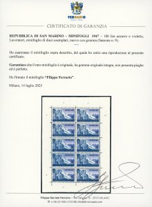 1948 - 100 lire Lavoro, minifoglio ... 