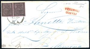 1852 - 25 cent. violetto (4), coppia ... 