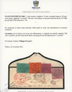 1868 - 5 cent. azzurro verdastro, ... 