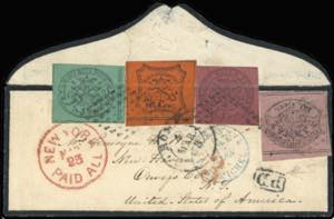 1868 - 5 cent. azzurro verdastro, 10 cent. ... 