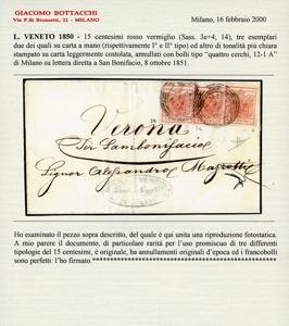 1851 - 15 cent. rosso vermiglio, I ... 