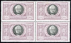1923 - 5 lire Manzoni, blocco di ... 