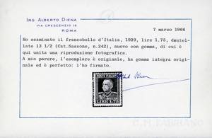 1929 - 1,75 lire bruno Vittorio ... 