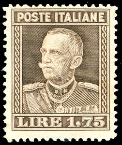1929 - 1,75 lire bruno Vittorio Emanuele ... 