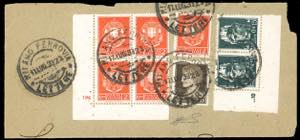 1930 - 2 cent., blocco di quattro, angolo di ... 