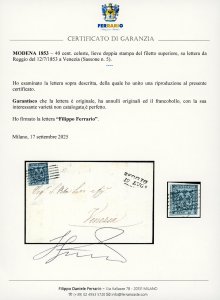 1853 - 40 cent. celeste (5), lieve ... 