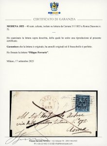 1853 - 40 cent. celeste (5), ... 