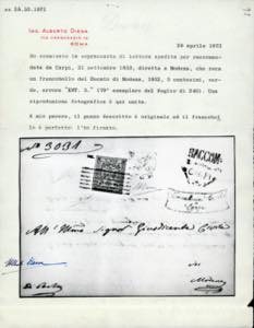 1853 - 5 cent. verde, punto dopo ... 