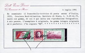 1933 - 5,25 + 44,75 lire Trittico ... 