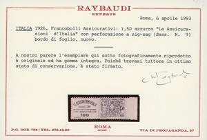 1926 - 1,50 lire Assicurazioni ... 