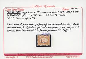 1870 - 50 cent. ocra e carminio ... 
