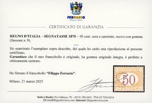 1870 - 50 cent. ocra e carminio ... 