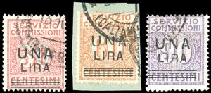 1925 - Soprastampati, serie completa (4/6), ... 