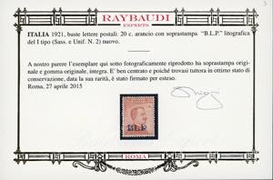 1921 - Soprastampati BLP, I tipo, ... 