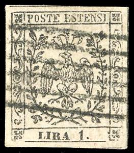 1852 - 1 lira bianco (11), perfetto e ben ... 