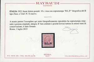 1922/23 - Soprastampati BLP del II ... 