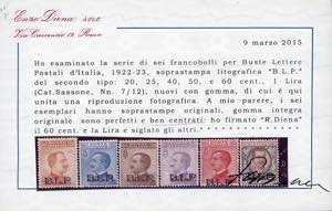 1922/23 - Soprastampati BLP del II ... 