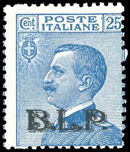 1922/23 - 25 cent., soprastampa BLP del II ... 