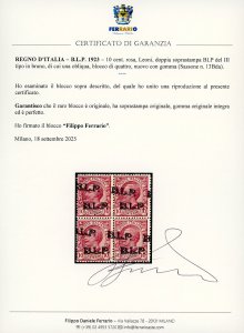 1923 - 10 cent. doppia soprastampa ... 