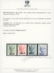 1922 - Vittoria, soprastampati ... 